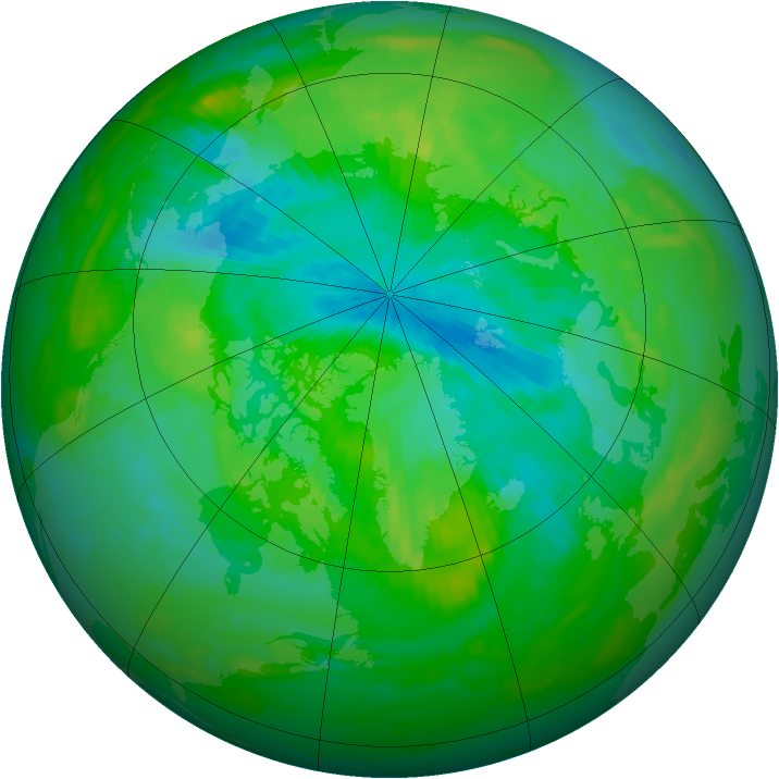 Arctic ozone map for 12 August 1984